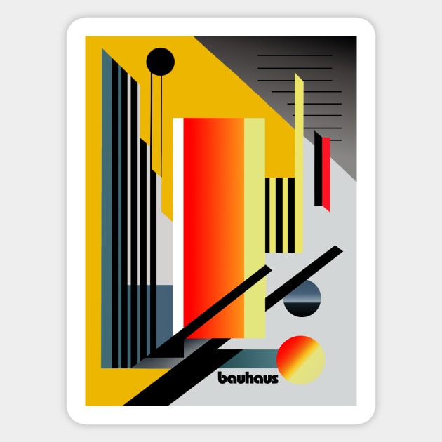 Bauhaus yellow and red artwork Sticker by KOTOdesign